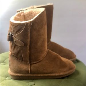Bearpaw Boots Size 7 Women Light Brown Tan Fleece